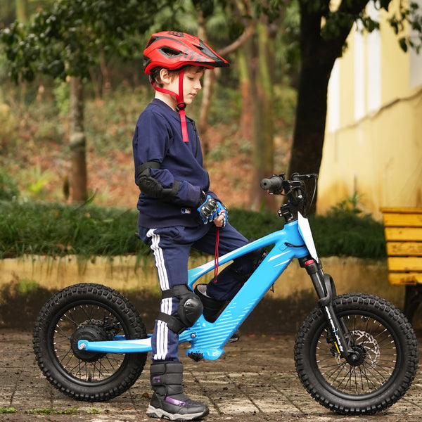 Pro Rider 16 - 500W Kids Electric Motorcycle, 15.5 mph & 150lb Max, Chain-Driven Motor, Twist-Grip Throttle & Hand-Operated Rear Brake, 16" Air-Filled Tires - Sky Blue