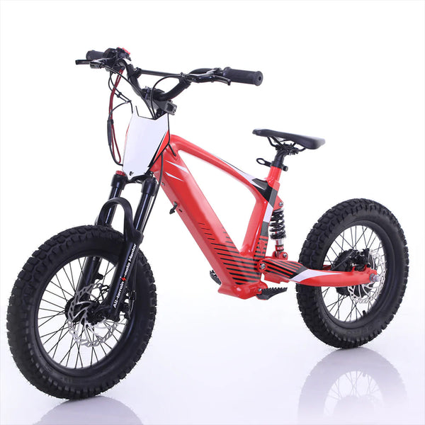 Pro Rider 16 - 500W Kids Electric Motorcycle, 16IN Off-Road Tires Brushless Motor 3 Speed Modes for Ages 5-10 - Red