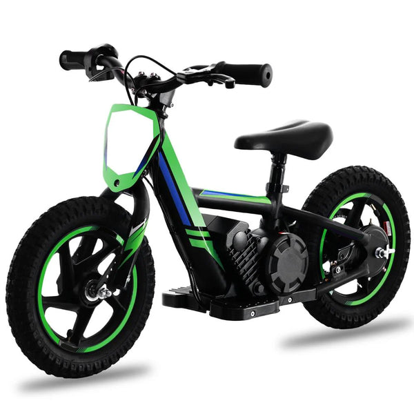 Adventure - 170W Kids Electric Motorcycle for Ages 3-6, Detachable Battery, Adjustable Seat, Safe Speeds Up to 10 MPH, 12Inch Off Road Tires - Green