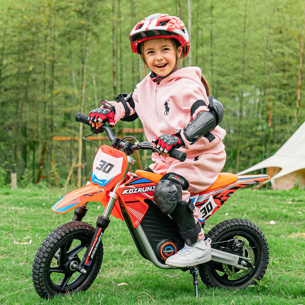 Wild Thunder - 400W Powerful Electric Motorcycle for Ages 3-6, 36V 5.2Ah Lithium Battery, Dual Shock Absorption, 3 Speed Modes, Safe Disc Brake, 12Inch Off Road Tires - Orange