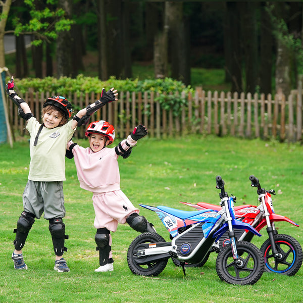 Wild Thunder - 400W Powerful Electric Motorcycle for Ages 3-6, 36V 5.2Ah Lithium Battery, Dual Shock Absorption, 3 Speed Modes, Safe Disc Brake, 12Inch Off Road Tires - Red