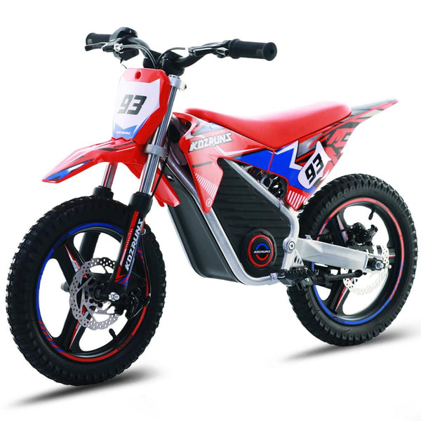 Wild Thunder - 750W Powerful Brushless Electric Motor, 3 Speed Modes,Safe Disc Brake, 14Inch Tires Off Road Tires Motorcycle for Ages 6-12 - Red