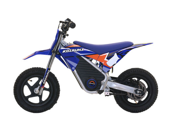 Wild Thunder - 200W Kids Electric Motorcyclefor for Ages 3-6, 24V 2.6Ah Lithium Battery, 2 Speed Modes, Safe Disc Brake, 12Inch Off Road Tires - Blue