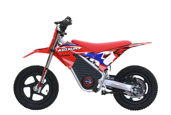 Wild Thunder - 200W Kids Electric Motorcyclefor for Ages 3-6, 24V 2.6Ah Lithium Battery, 2 Speed Modes, Safe Disc Brake, 12Inch Off Road Tires - Red