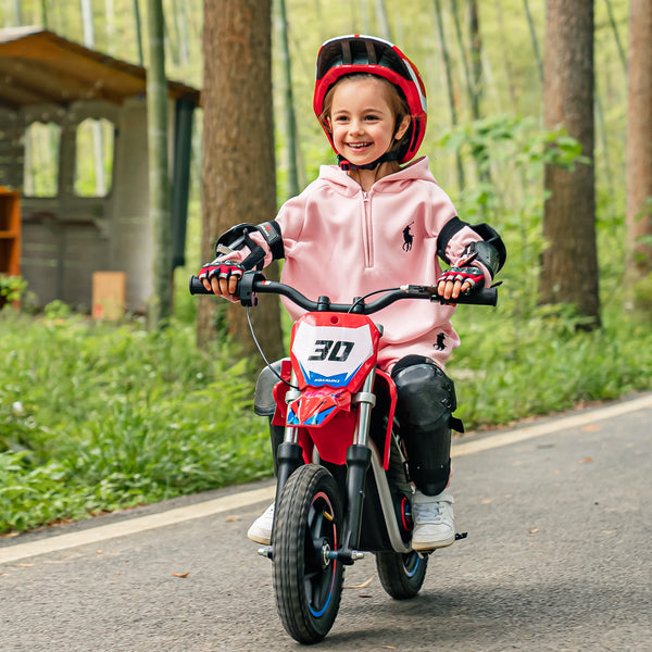 Wild Thunder - 400W Powerful Electric Motorcycle for Ages 3-6, 36V 5.2Ah Lithium Battery, Dual Shock Absorption, 3 Speed Modes, Safe Disc Brake, 12Inch Off Road Tires - Red