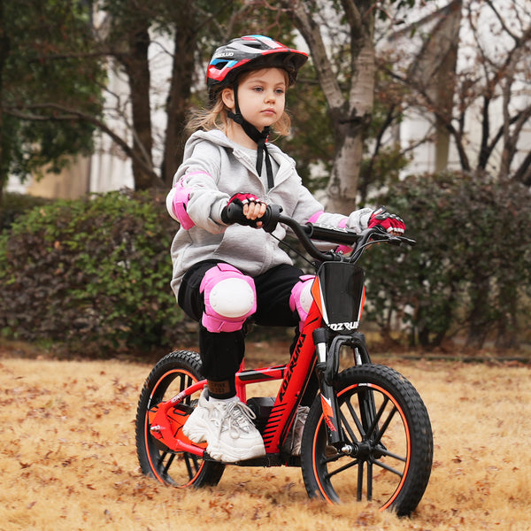 Adventure Pro  - Electric 500W Kids Electric Motorcycle, 14MPH, 16Inch Off Road Tires, Adjustable Seat for Ages 5-12 - Orange