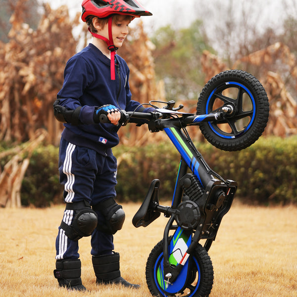 Adventure - 170W Kids Electric Motorcycle for Ages 3-6, Detachable Battery, Adjustable Seat, Safe Speeds Up to 10 MPH, 12Inch Off Road Tires - Blue