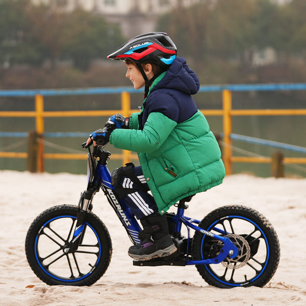 Adventure Pro - 500W Kids Electric Motorcycle, 14MPH, 16Inch Off Road Tires, Adjustable Seat for Ages 5-12 - Blue