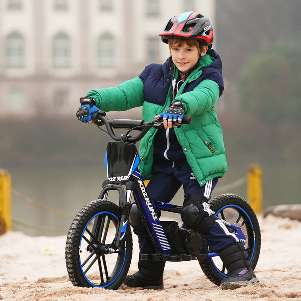 Adventure Pro - 500W Kids Electric Motorcycle, 14MPH, 16Inch Off Road Tires, Adjustable Seat for Ages 5-12 - Blue