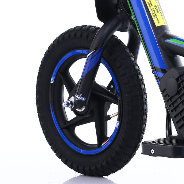 Adventure - 170W Kids Electric Motorcycle for Ages 3-6, Detachable Battery, Adjustable Seat, Safe Speeds Up to 10 MPH, 12Inch Off Road Tires - Blue