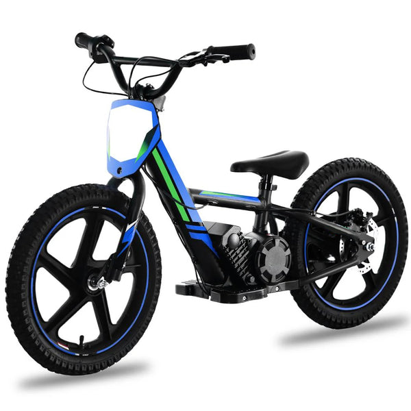 Adventure Plus -  340W Kids Motorcycle for Ages 5-12, Detachable Battery, Brushless Motor, 3 Speed Modes, 16Inch Off Road Tires - Blue